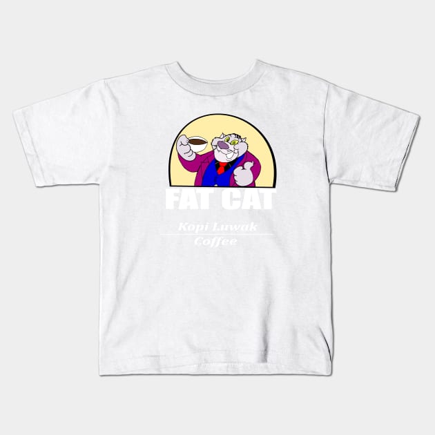 Fat Cat's coffee Kids T-Shirt by oria